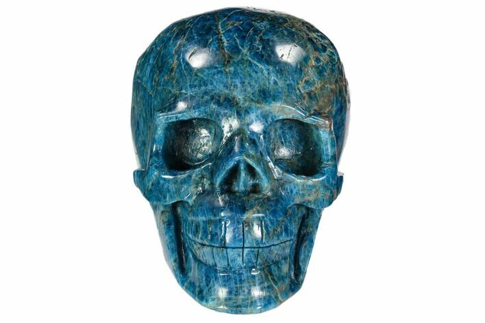 Polished, Bright Blue Apatite Skull #108198
